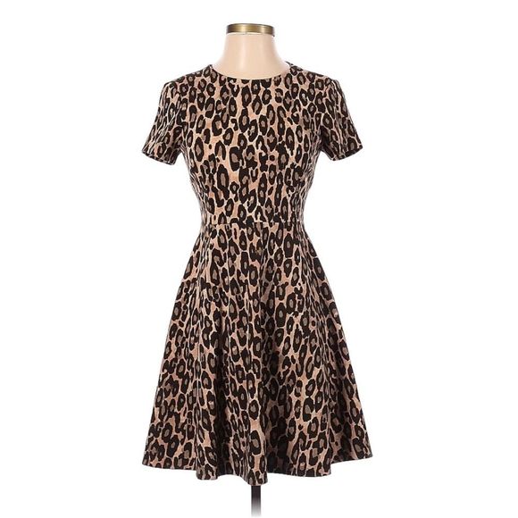 kate spade Dresses & Skirts - Kate Spade New York Women Autumn Leopard Fit and Flare Knit Dress Sz 2 Skater